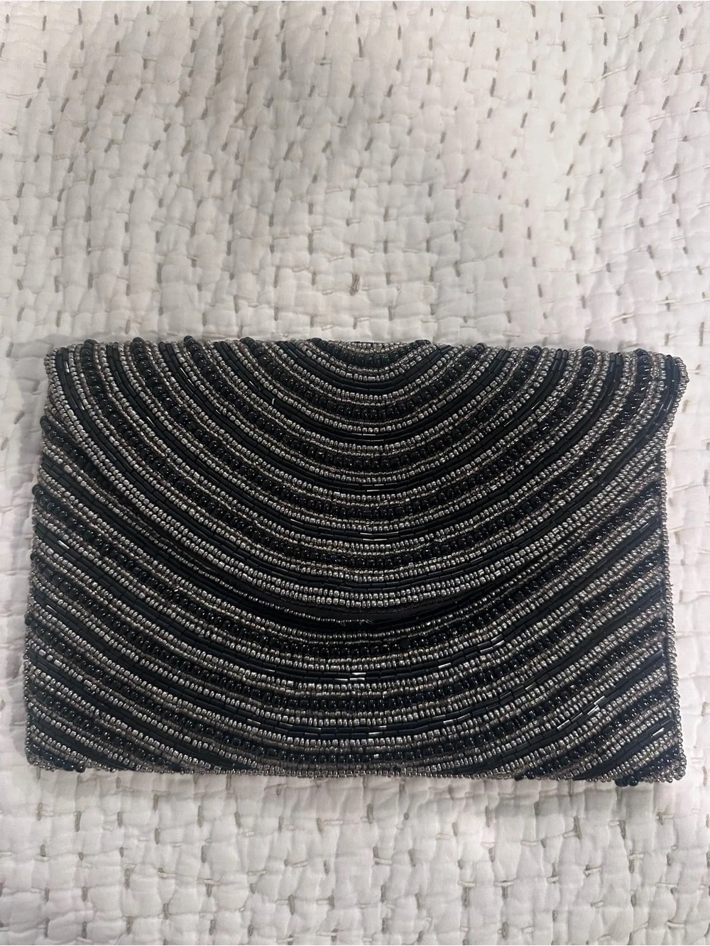 Beaded Black and Gold Evening Clutch